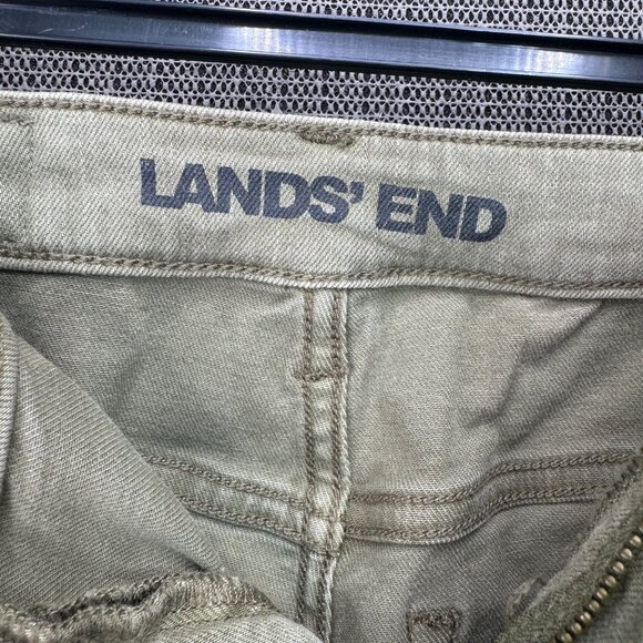 Lands End Womens Mid Rise Straight Leg Jeans Size 2P Khaki - Picture 3 of 13